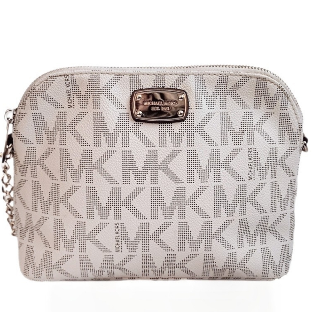 🍦 Michael Kors MK Cindy Dome Crossbody Satchel Bag Vanilla Cream